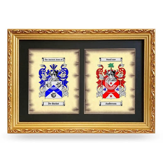 Double Coat of Arms Framed - Gold